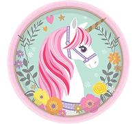 amscan 541929 Lot de 8 assiettes en carton Motif licorne magique