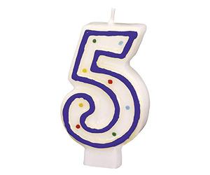 Amscan - 550285 - Bougie Chiffre 5 Pois