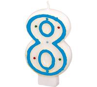 Amscan - 550288 - Bougie Chiffre 8 Pois , Coloris Aléatoire