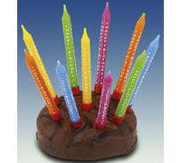 Amscan 550333 - 10 bougies spiralées Joyeux anniversaire multicolores hauteur 6,3 cm Décoration
