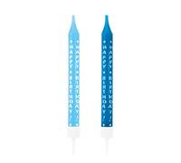 Amscan bougies d'anniversaire Happy Birthday 6,3 cm cire bleue 10 pièces Blauw G