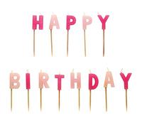 Amscan - 551763 - Set Bougies Piques Happy Birthday - Rose