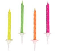 Amscan - 551819-10 Bougies Anniversaire Néon