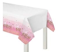amscan 572294 - Nappe en Papier pour fête d'anniversaire pour Enfants Oh Baby Rose 137 x 259 cm