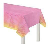 amscan 572357 Nappe de Table en Plastique Motif Princesse Disney Rose et Jaune 137 x 243 cm