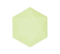amscan - 6 Assiettes Bio Hexagonal 20,8cm, Vert Pastel, Vaisselle de fête en matières premières Rapidement renouvelables, pour Les Anniversaires, Les barbecues, Les jubilés, etc.