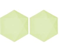 amscan - 6 Assiettes Bio Hexagonal 20,8cm, Vert Pastel, Vaisselle de fête en matières premières Rapidement renouvelables, pour Les Anniversaires, Les barbecues, Les jubilés, etc. (Lot de 2)