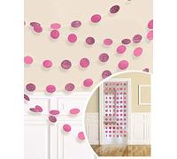 Amscan 6 Décorations à Suspendre pailletées Rose 213 cm