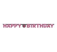 amscan-60th Birthday Bannière d'anniversaire Rose pailleté 9901185, 2,13 m, 1 CT, 10022832, 60