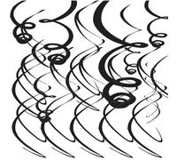 amscan 67055-10 Tourbillons en Plastique 15 cm, Noir