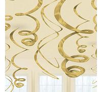 Amscan 67055-19-55-12 Spirales suspendues - d'or - 55,8 cm