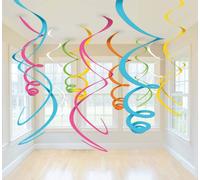 Amscan 67055-90-55 - Décorations à suspendre Spirales, 12 tourbillons