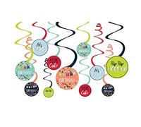 amscan 672409 Lot de 12 Spirales décoratives A Reason to Celebrate Papier Aluminium 61 cm Décoration à Suspendre