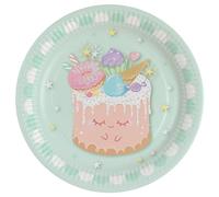 Amscan 8 Assiettes Gâteau Fou Rondes en Papier 23 cm