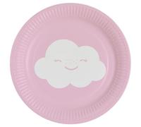 Amscan 8 Assiettes Rondes en Carton arc-en-ciel et Nuages 18 cm