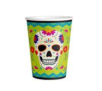 amscan- 8 gobelets Jour of The Dead 2021 Papier 250ml, 9911657-66