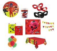 amscan (8) Miraculous Set 60 pièces décoration Super-héros, Anniversaire d'enfants, fête à thème
