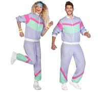 amscan-80's Joggersuit Purple Medium Ensemble de Costume, Homme, 9910380, Violet, Moyen