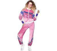 amscan 80's Velour Joggersuit Size 12-14 Ensemble de Costume, Rose/Bleu, 40-42 (Lot de 2) Femme
