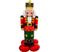 Amscan 8311911 - Casse-noisette, taille env. 130 cm, multicolore, ballon AirLoonz en plusieurs parties, gonflable à l'hélium ou à l'air, décoration, cadeau, Noël, hiver, vitrine
