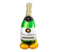 Amscan 8312011 - Ballon en plastique Bouteille de vin, taille environ 130 cm, ballon multicolore AirLoonz, gonflable à l'hélium ou à l'air, fausse bouteille avec l'inscription "Château Célébration", décoration, cadeau