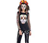 amscan 844940-55 T-Shirt Halloween Jour des Morts, Multicolore