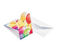 Amscan - 9900328-8 Cartes d'Invitation Balloons