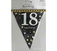 Amscan 9900551 4 m Or Celebration prismatique 18 fanions d'anniversaire Inscription Happy Birthday