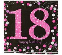 amscan 9900579 Serviettes en Papier Motif Fête d'anniversaire 18 Ans 33 cm