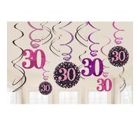 Amscan 9900597 Célébration 30 ans Décorations torsadées à suspendre