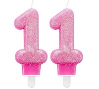 amscan 9900761, Bougie d’Anniversaire en Forme de numéro 1 ornée de Paillettes, mesurant 7,6 cm (Lot de 2)