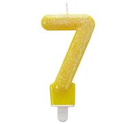 Amscan 9900768, Bougie d’Anniversaire en Forme de numéro 7, ornée de Paillettes, 7,6 cm