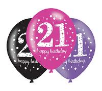 amscan 9900875 27,9 cm Celebration 21ème Joyeux Anniversaire Ballons en Latex