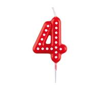 nombre bougie 4 cire 6,5 cm jaune