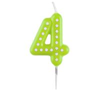 Amscan Bougie nombre 4 en cire 6,5 cm Jaune