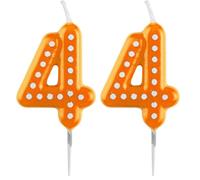 amscan - 9900914 - Bougie numérique 4, modèle aléatoire (Lot de 2)