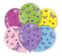 amscan 9901025 Lot de 6 ballons en latex Motif papillon Multicolore