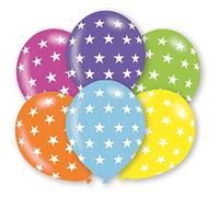 amscan 9901026 Lot de 6 Ballons en Latex Motif étoiles Multicolore
