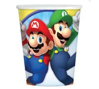 AMSCAN 8 Gobelets en Carton Super Mario 250 ML - Coloré - Taille Unique