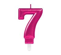 amscan Sparkling Celebrations Bougie de gâteau-Pink-9,3 cm-1 pcs. -Chiffre 7, 10023031, Rose