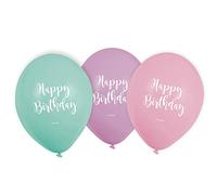 Amscan 6 Ballons Happy Birthday Paste Multicolore