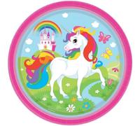 amscan 9902101-66 - 8 Paquet Assiettes en Carton Licorne 23 cm