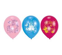 Amscan 9902112 - Lot de 6 ballons en latex - Motif licorne - Diamètre : 22,8 cm - Décoration - Ballon licorne - Anniversaire - Fête à thème