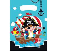 amscan-9902125 8 Sacs à Surprises en Plastique Pirate, 11012055, Multicolore