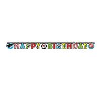 amscan-9902126 Lettre Bannière Pirate Papier Décoration Anniversaire Enfants-180 x 15 cm, 11012056, Multicolore