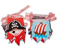 guirlande d'anniversaire pirates 400 cm papier rouge/noir/bleu