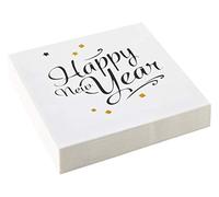 Amscan Serviettes en papier 9902272 Wishes Blanc/Noir/Doré 33 x 33 cm Lot de 20