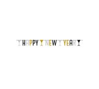 amscan 9902275 Partykette Golden Wishes - 1,8 m, Text "Happy New Year"