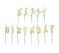 Amscan 9902307 Lot de 13 Bougies d'anniversaire dorées métallisées