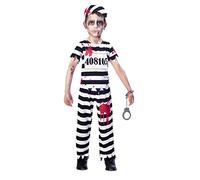 Enfants Garçons Zombie Prisonnier Prison Rayé Uniforme Halloween Déguisement